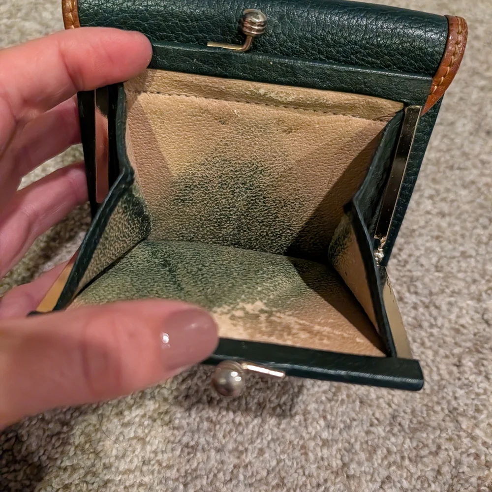Dooney & Bourke Green and Tan Leather Wallet - Picture 4 of 7